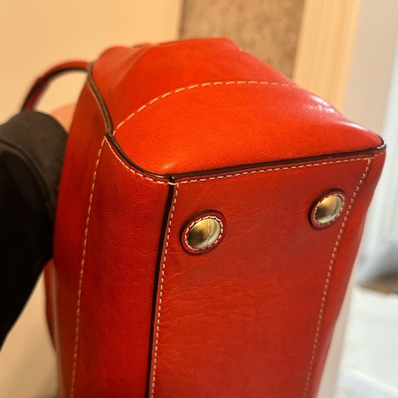 Coach Red Madeline Leather Tote Purse Turnlock Satchel Shoulder Bag Vtg 11553 - Picture 5 of 13